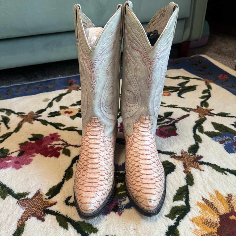 Vintage Durango Pink Snakeskin Python Leather Upp… - image 3